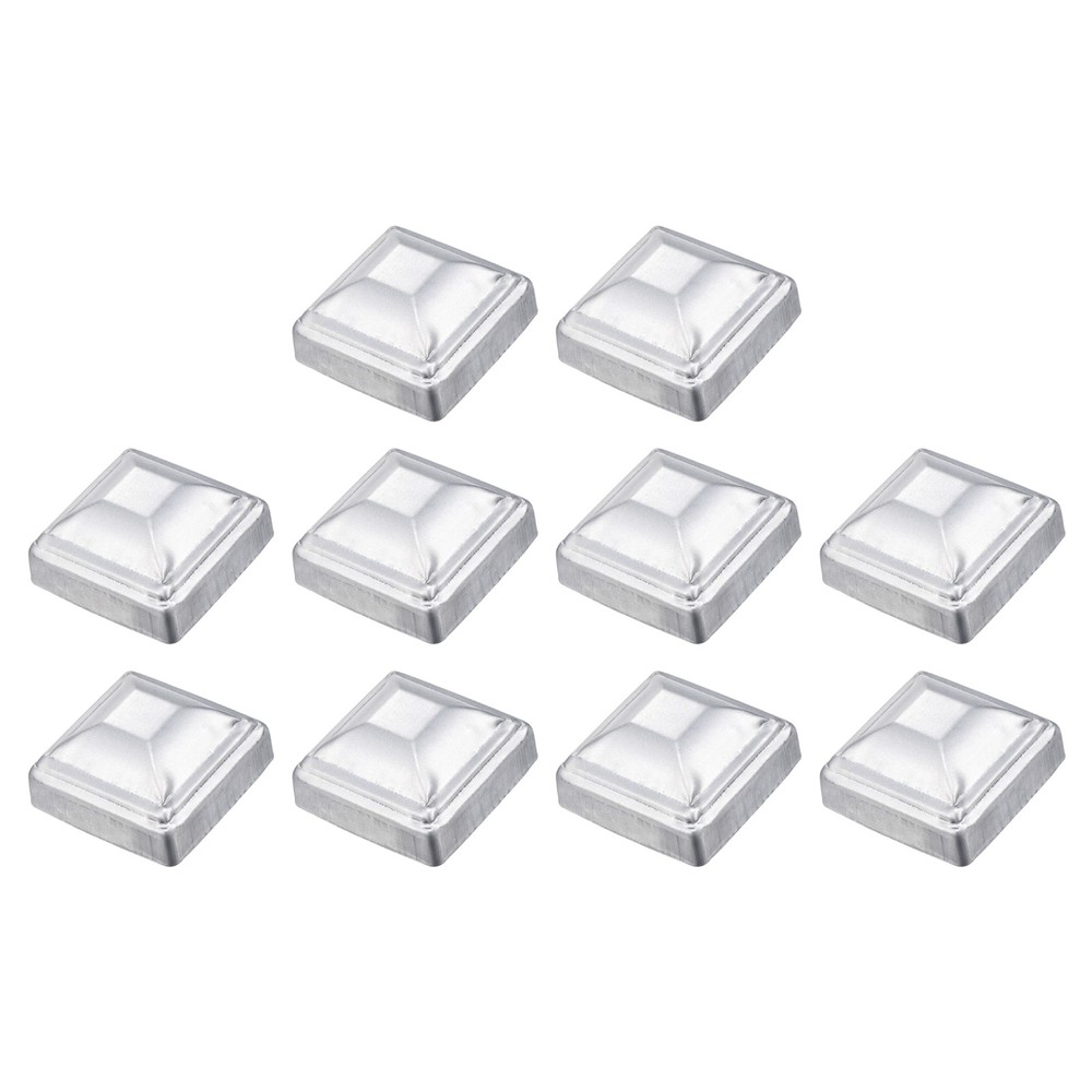 10Pcs Fence Post Cap, Galvanized Deck Post Caps Fit 2" x 2" Pipe, Silver
