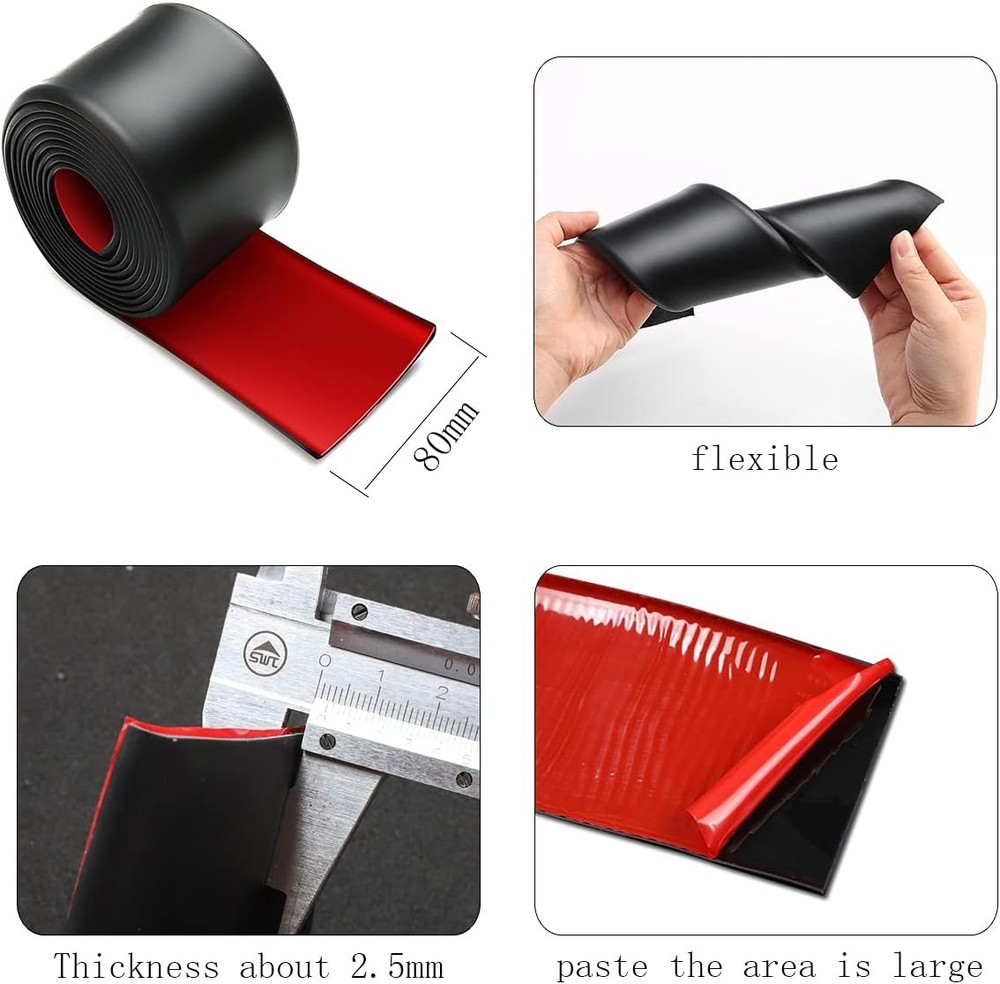 13ft*3.15in[Side]Skirts Protector,[Universal]Rubber[Anti]-[Scratch Edge Guards
