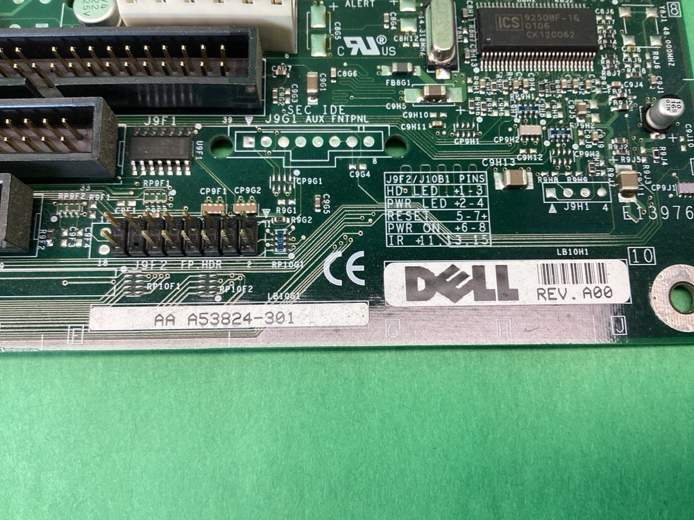 Dell 2E086 PGA370 Desktop Motherboard + Celeron CPU + I/O Shield - UNTESTED
