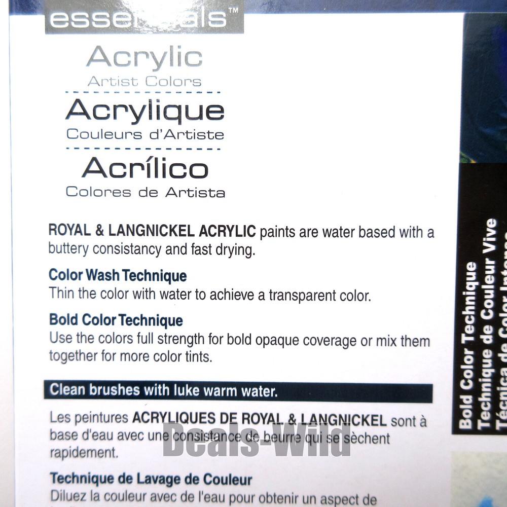 12 Piece METALLIC Acrylic Paint Set Royal & Langnickel Essentials Basic Colors