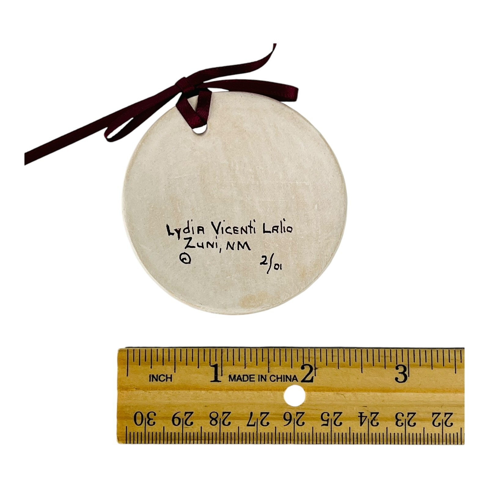 Signed Zuni Pottery Corn Maiden Kachina Christmas Ornament Lydia Vicenti Lalio