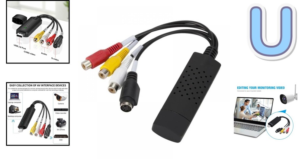 USB 2.0 VHS to Digital Converter - Easy Capture for Windows & Mac Users