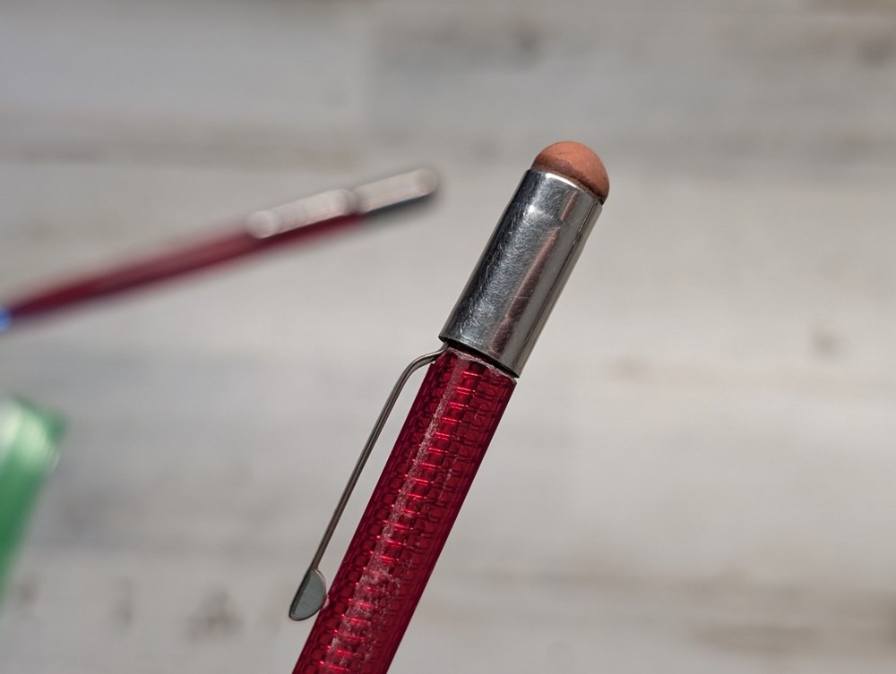 2 Vintage Scripto Red Translucent Twist Mechanical Pencil Pair