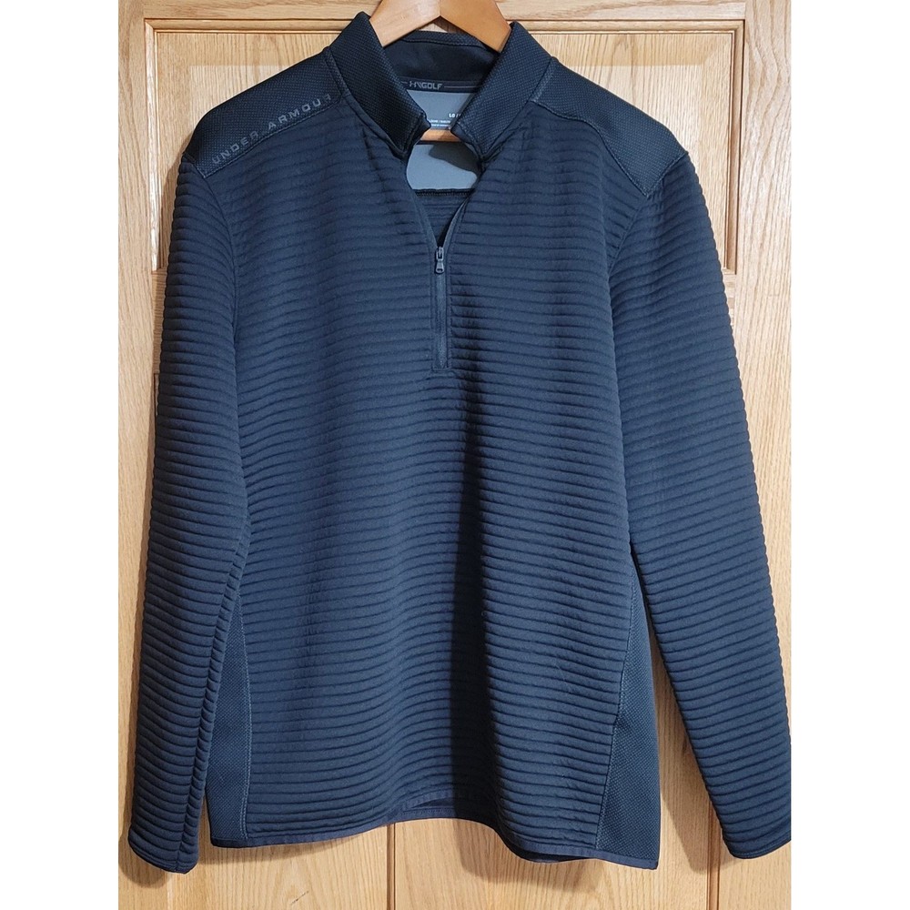 Under Armour Golf Black Ribbed Quarter Zip Pullover