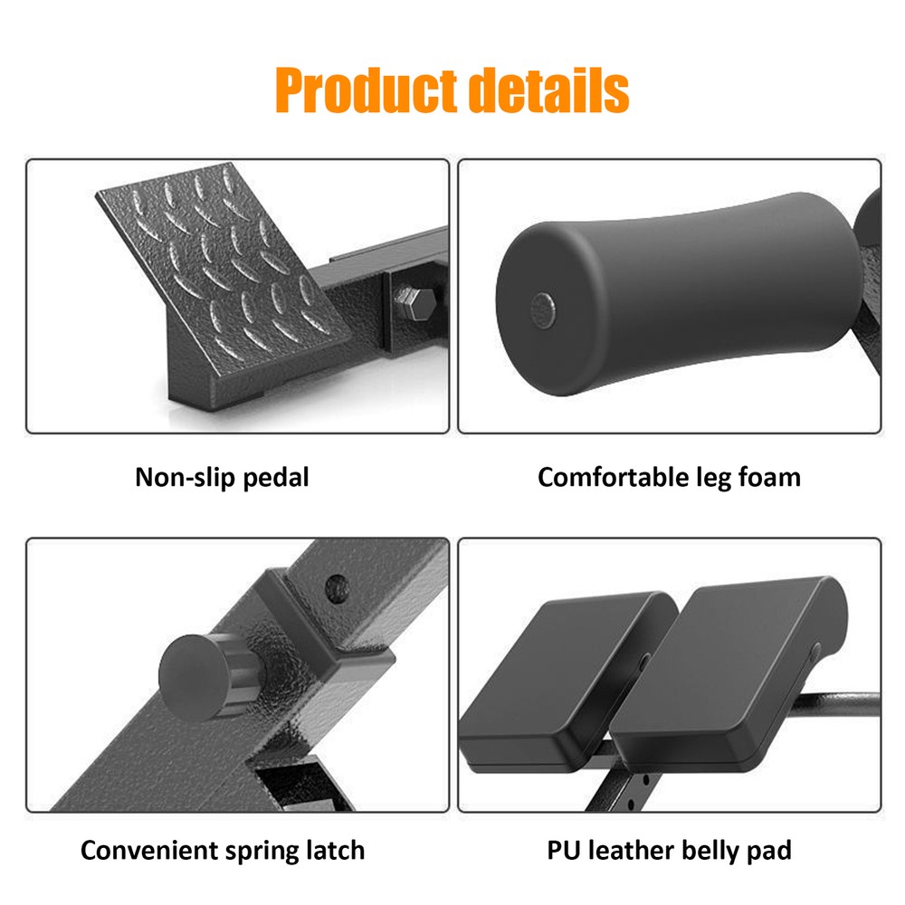 Fold Roman Chair Back Extension Bench Adjustable Angle Abdominal Exercise