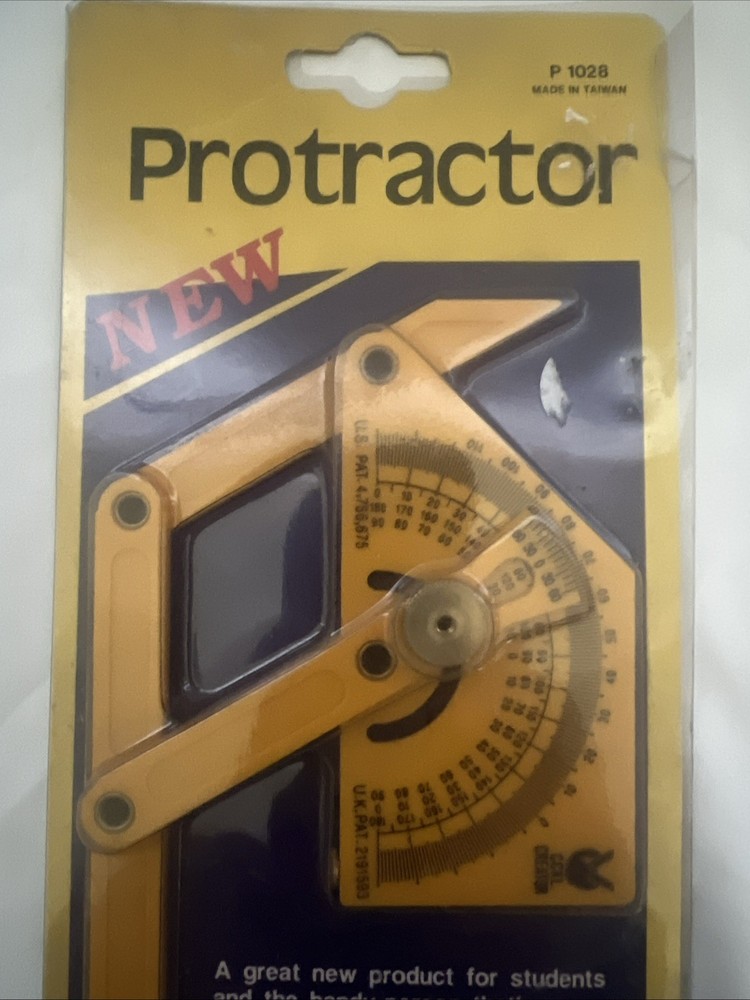 CCKL CREATOR P1028 Adjustable Protractor Multipurpose Angle Finder Yellow NIP