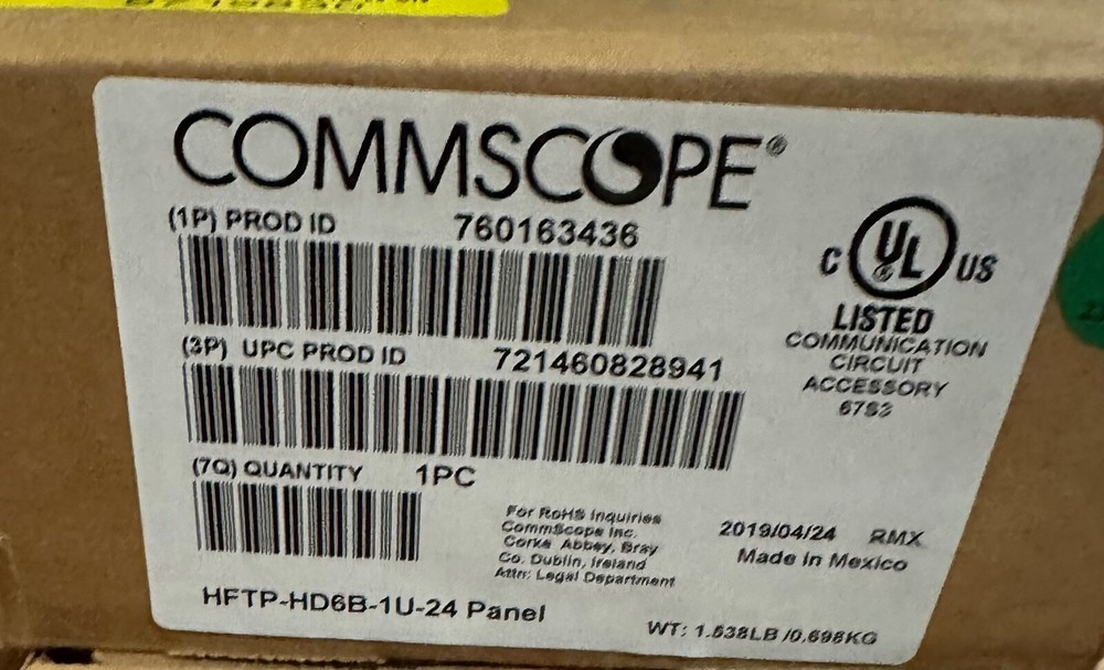 Commscope HFTP-HD6B-1U-24 Panel High Density Modular Panel Shielded 1U 24 Port