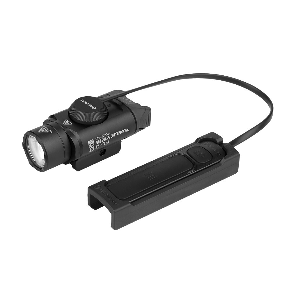 Olight PL-3R Valkyrie Rechargeable Rail Mounted Light, Black, 1500 Lumens, 205 M
