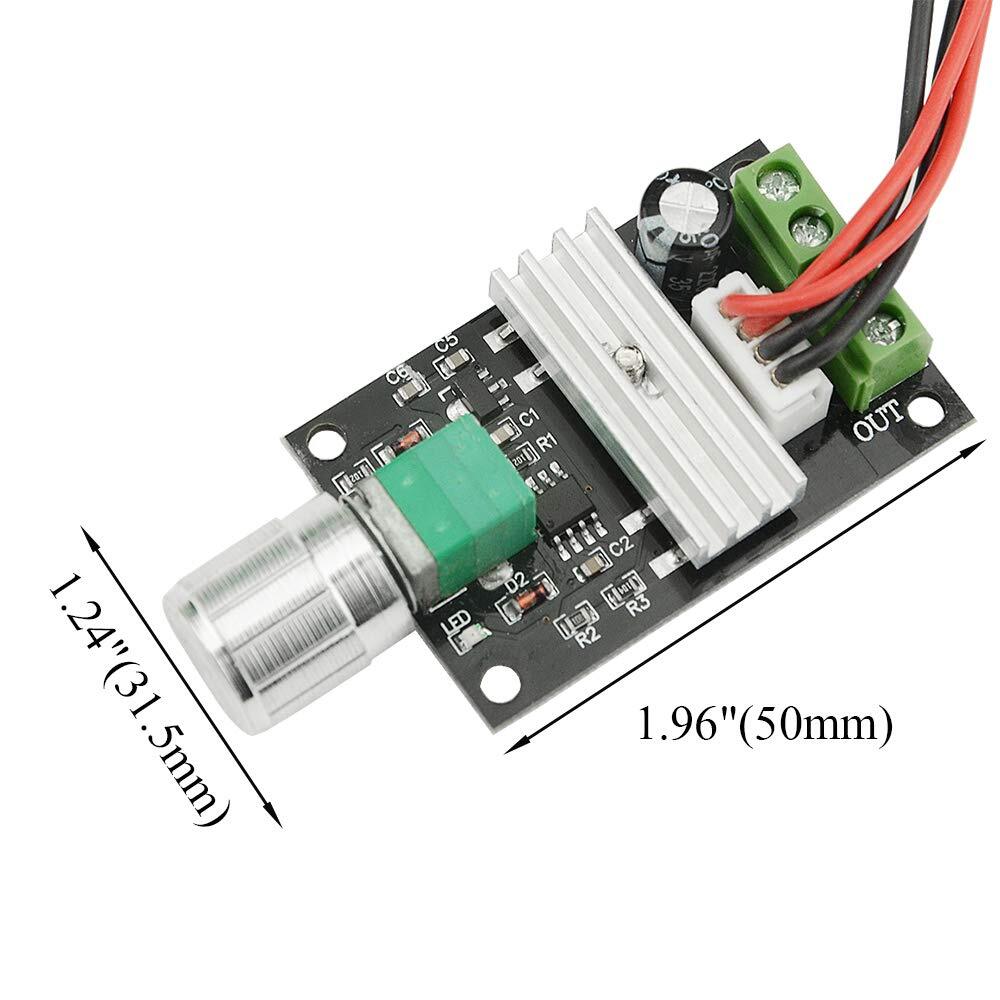 2pcs Dc Motor Governor 6v12v24v 3a Adjustable Speed Controller Regulation Switch