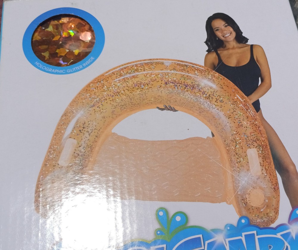 POOL CANDY, GLITTER MANGO JUMBO SUN CHAIR