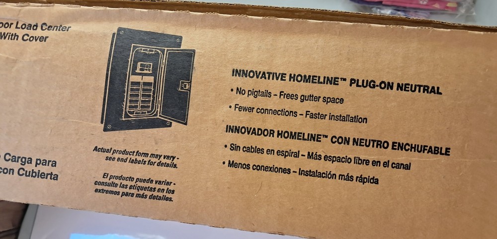 HomeLine Square D Indoor Load Center Electrical Panel Plug-on Neutral Ready New