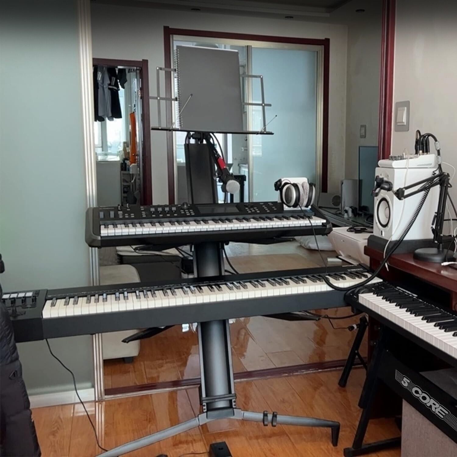 5Core Keyboard Stand 2 Tier Classic Adjustable Electric Piano Sturdy Holder