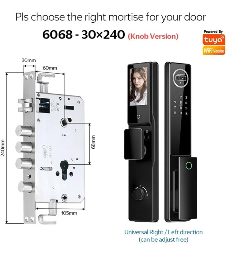 Fully Automatic Audio Intercom System NFC Fingerprint Door Lock Tuya Face