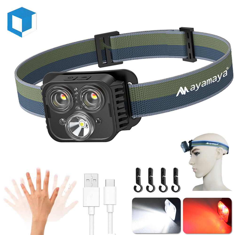 Rechargeable Headlamp LED Headlight Head Torch Work Light Flashlight USB Band