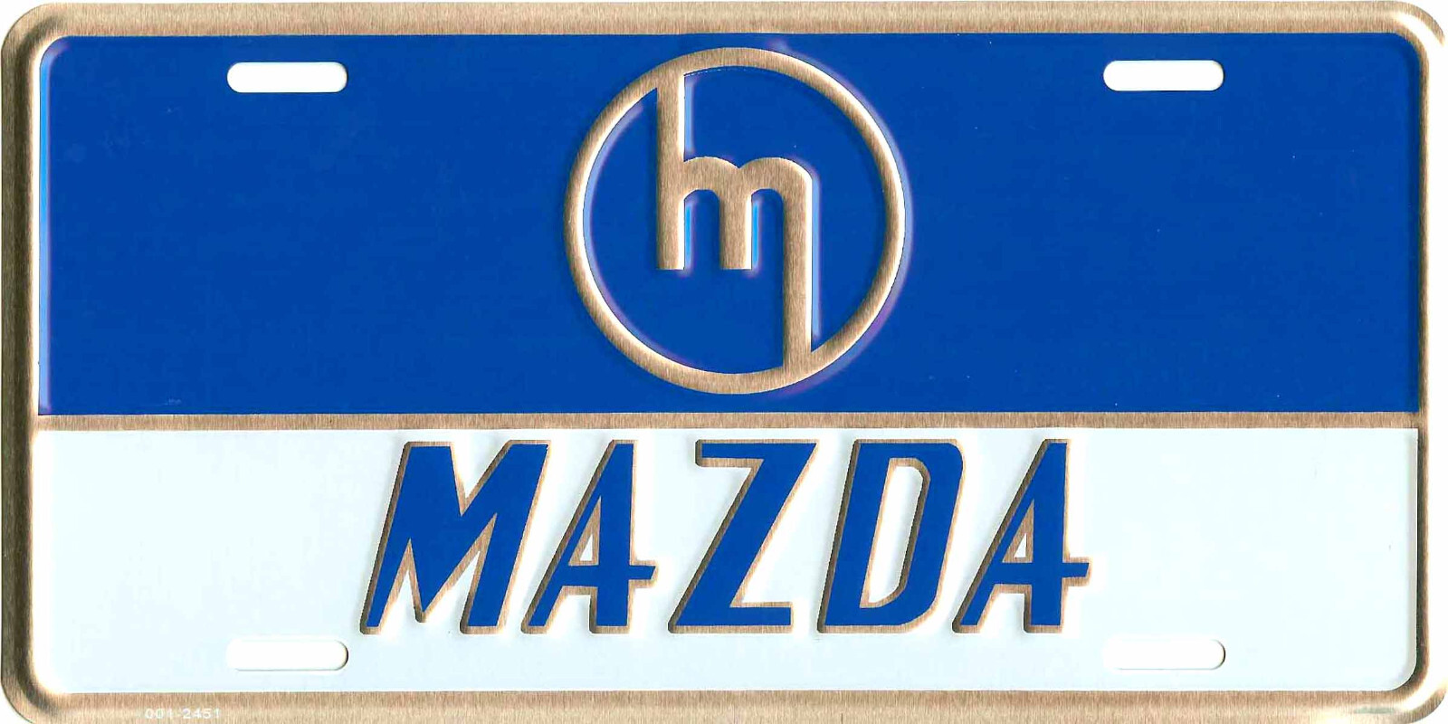Vintage Mazda Novelty License Plate Tag Embossed Metal New Old Stock #2725