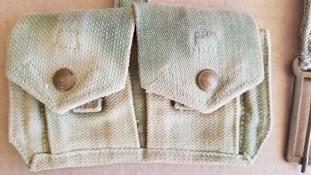 British Army Pattern 37 Web Brace Adapter & Ammo Pouch Original WW2