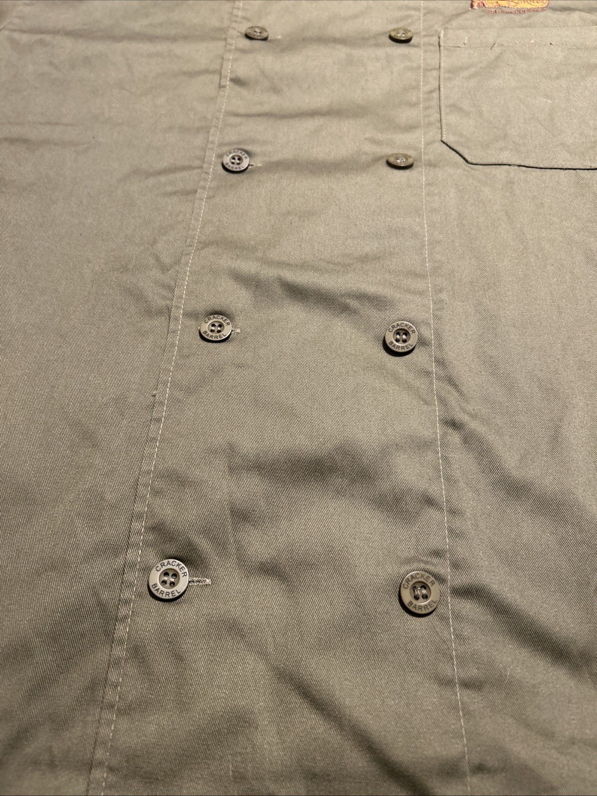 VTG Cracker Barrel Old Country Store Chef Coat Restaurant Uniform Green Medium