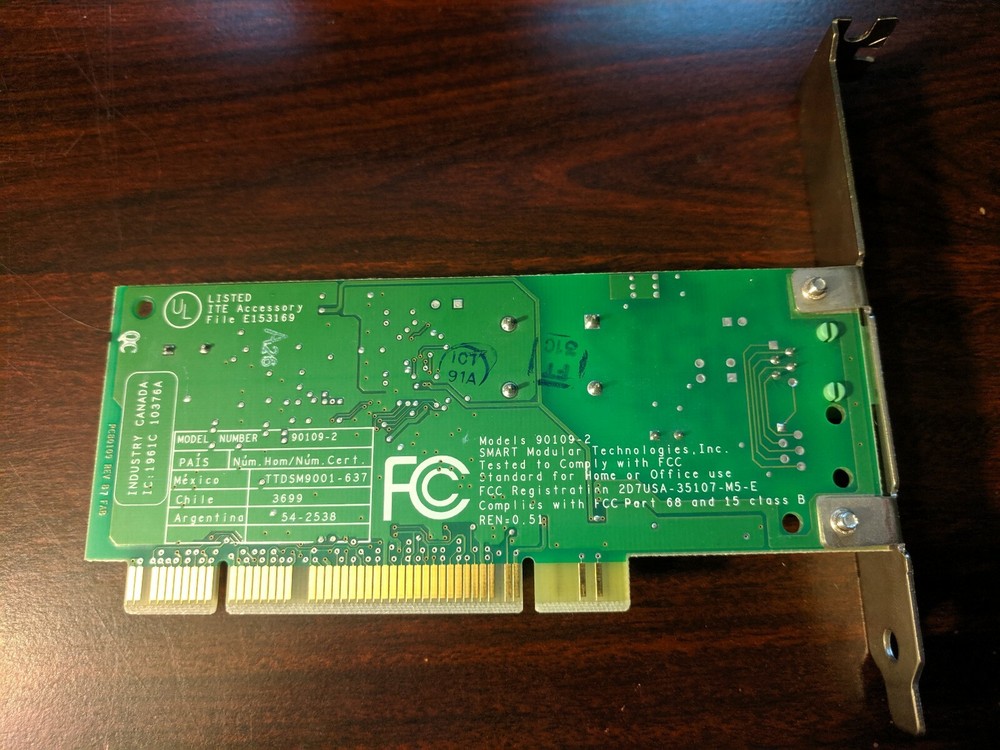 Agere Smart Technologies 56k v92 PCI Internal Modem Model 90109-2