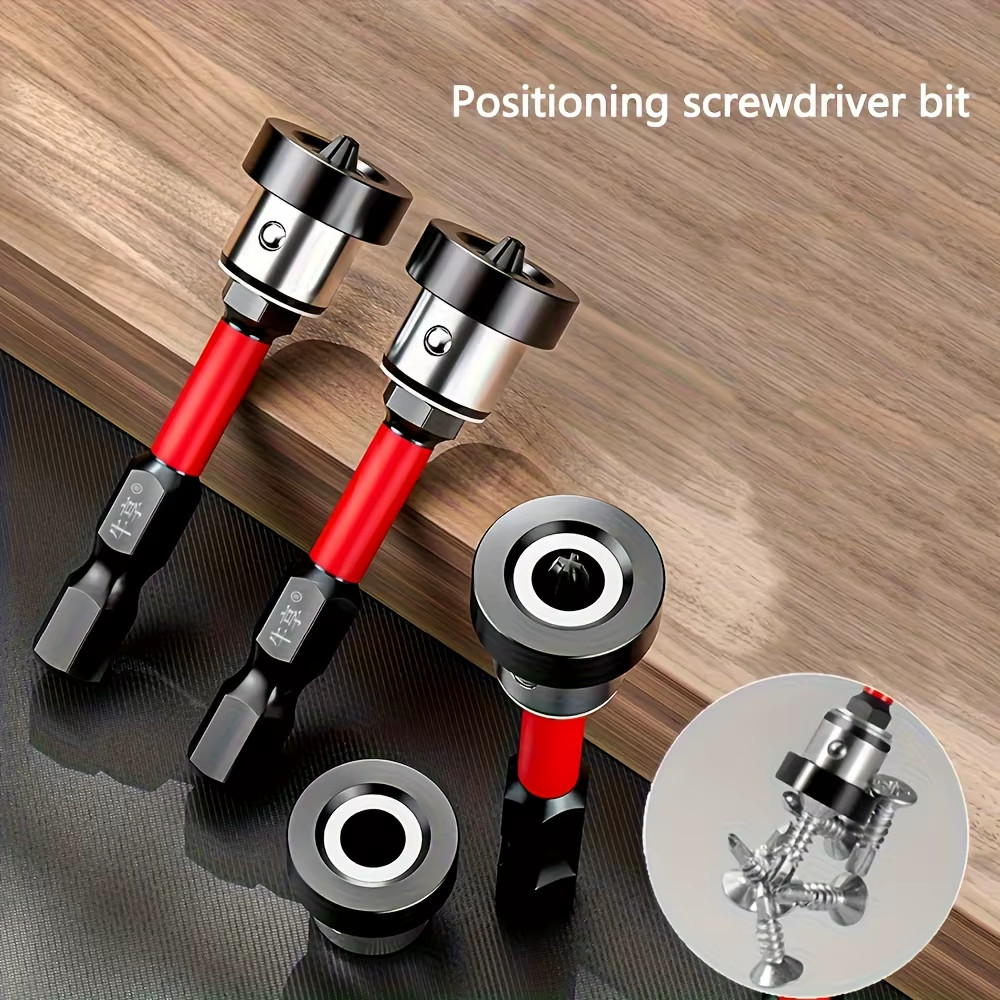5Pcs Drywall Screw Setter, Magnetic Positioning Screwdriver Bits PH2 Bits, 1/4"