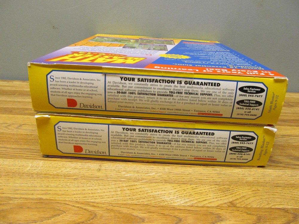 Davidson MATH BLASTER & READING BLASTER 4th 5th 6th Grades NEW PC CD-Rom