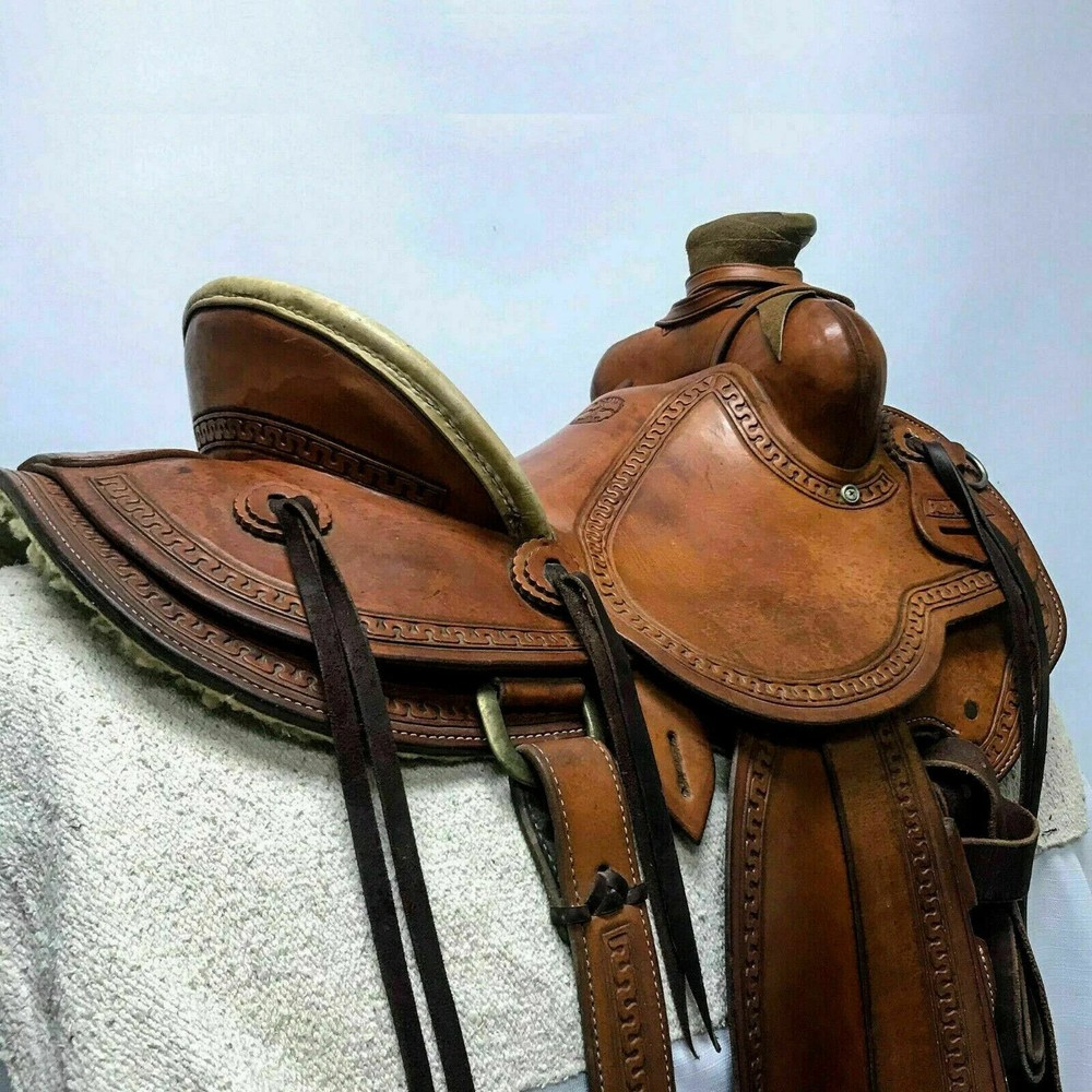 Western Saddle Roping Ranch Work Equestrian Trail Horse Wade Tree A Fork Premium
