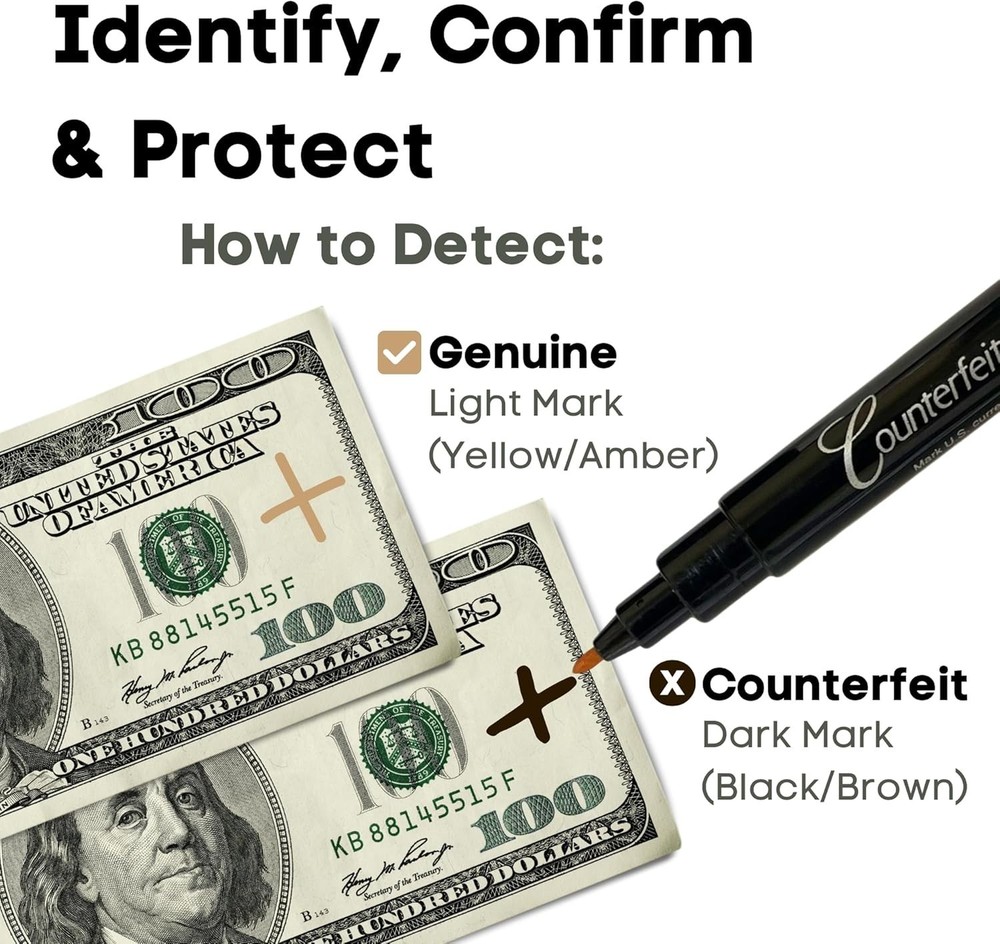 30 Pack Counterfeit Bill Detector Marker Pen