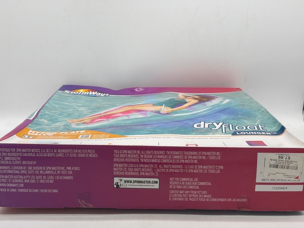 SwimWays Dry Float Lounger Translucent Pool Float With Zero Gravity Positioning