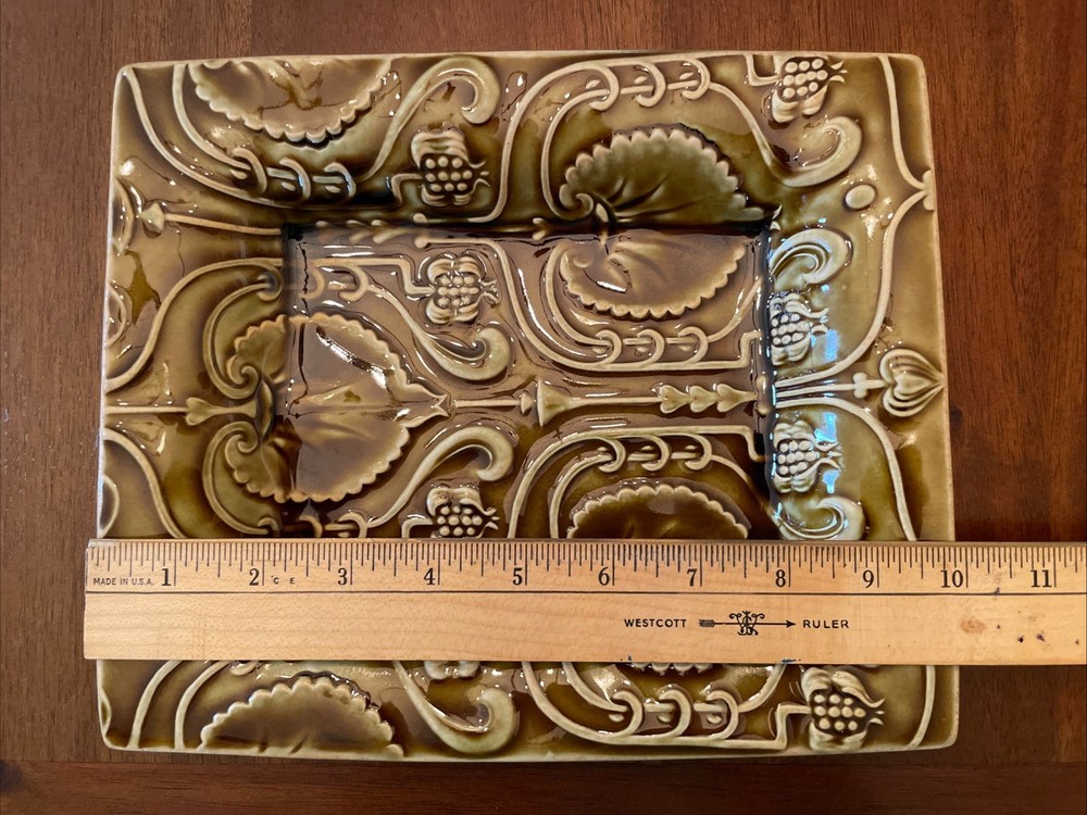 Derby Pottery Tile Platter Tray Plate Serving Green