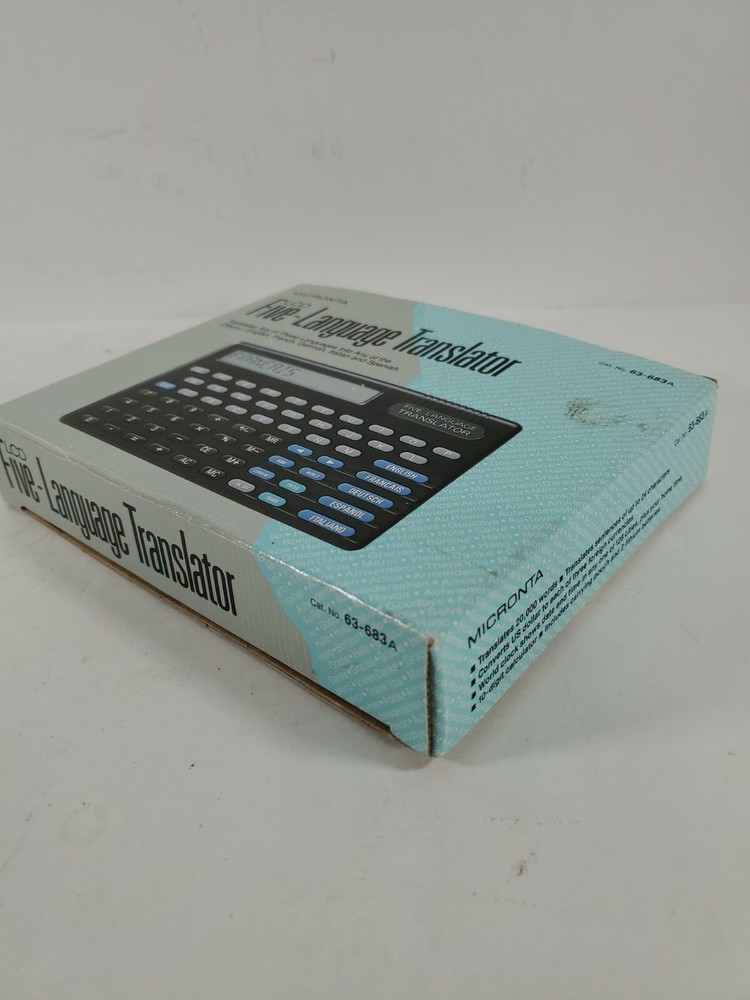 Micronta LCD Five Language Translator In Box Vintage 90s EUC 63-683A
