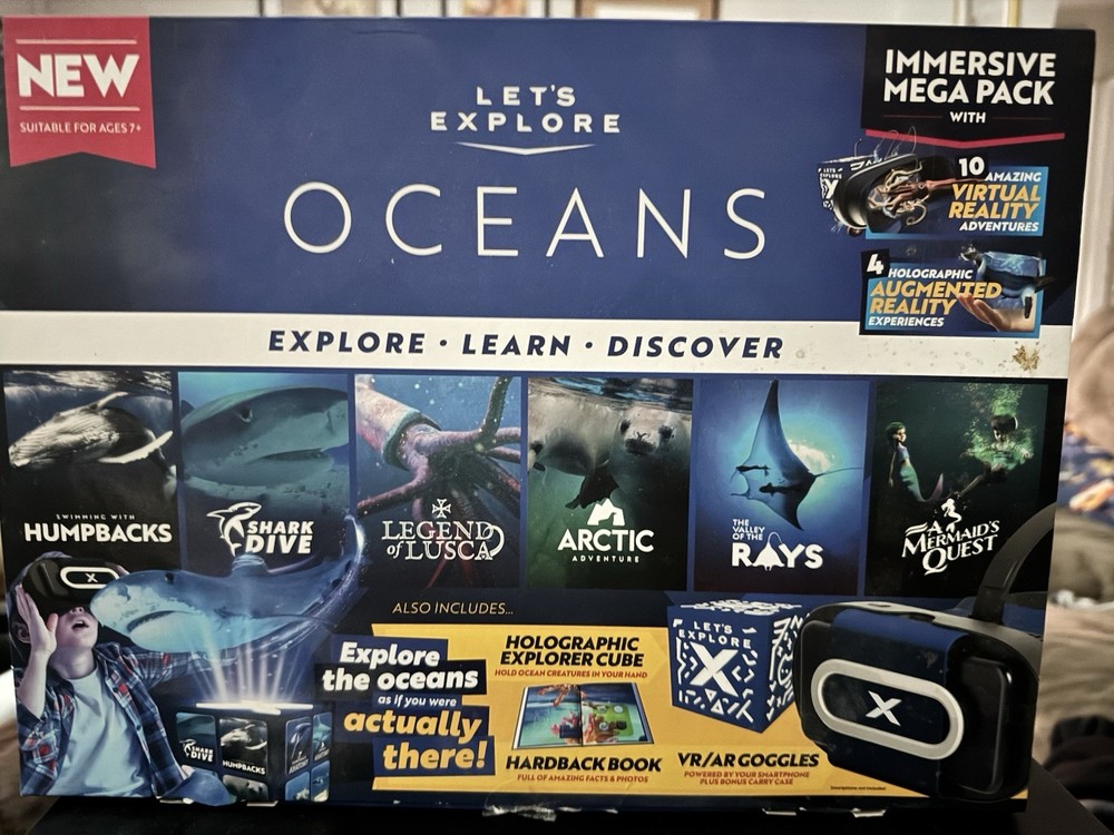 Let's Explore Oceans Immersive Mega Pack Holographic Cube HC Book VR/AR Goggles