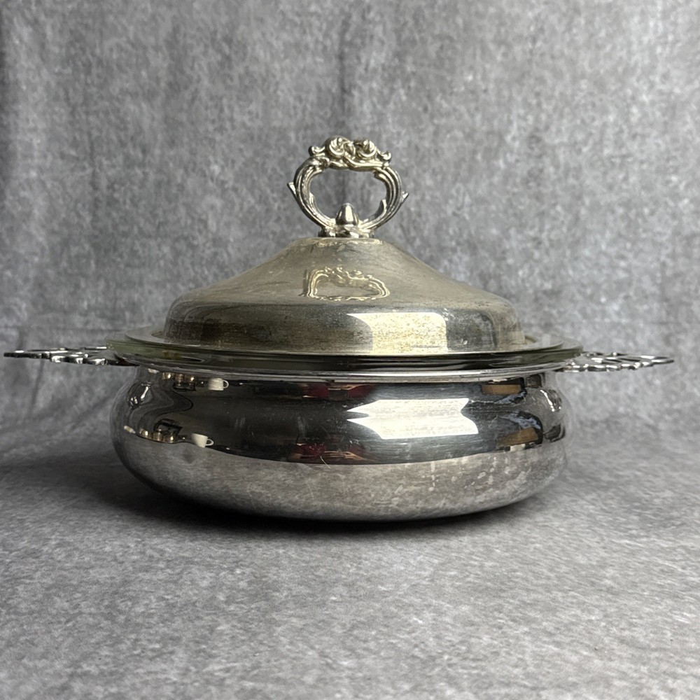 FB Rogers Silver Plate Covered Casserole Serving Dish Bowl with Insert