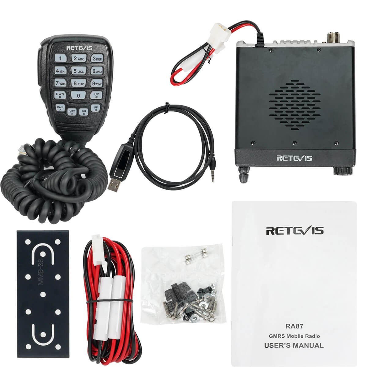 Retevis GMRS Mobile Radio 40W Mobile Transceiver Base Station 8 Repeater Channel