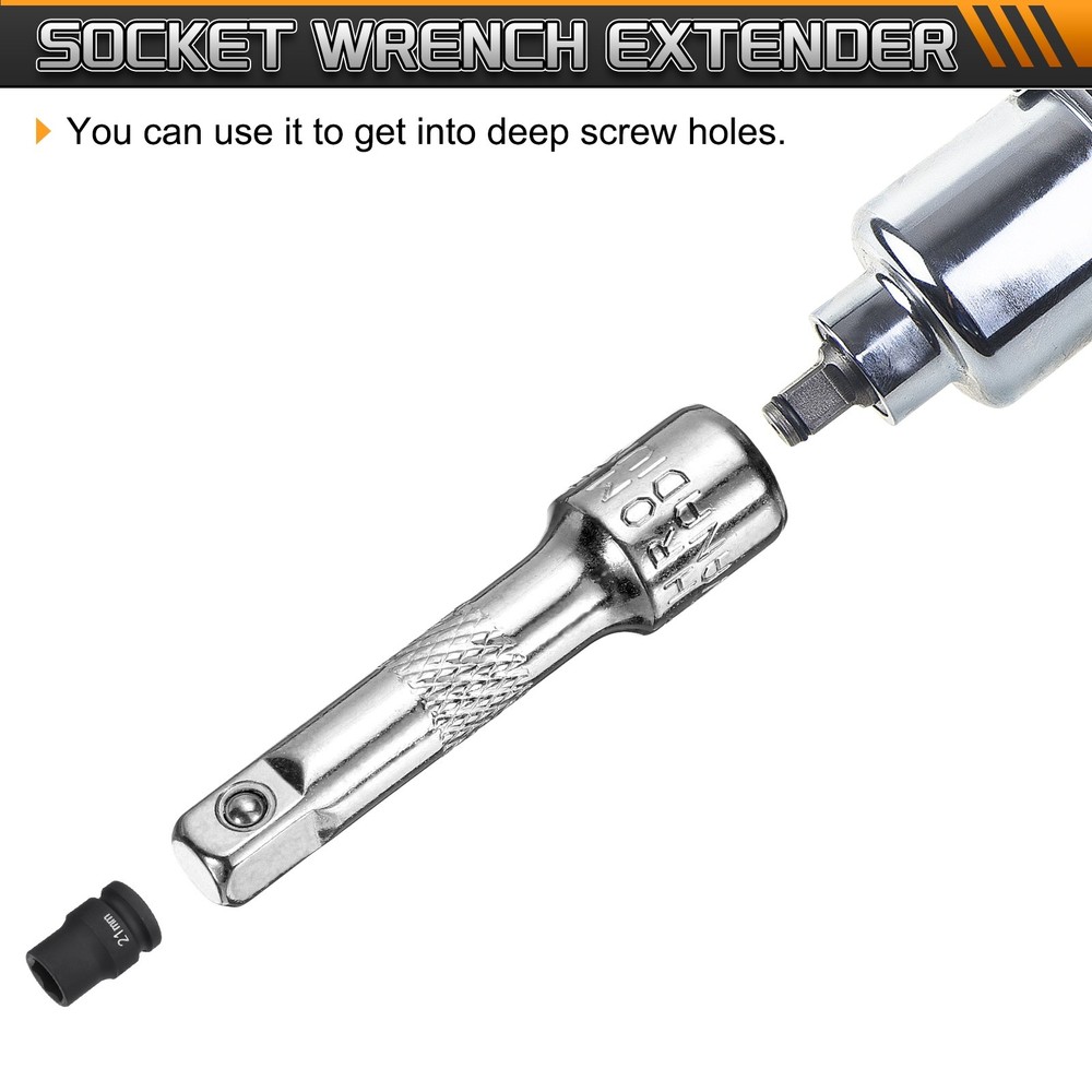 2pcs Socket Extension Bar 1/4" Drive 2" Long Impact Driver Wrench Adapter