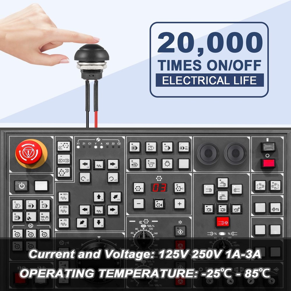 VEXUNGA 12MM Momentary Push Button Switch ON Off Round Mini Waterproof Push...