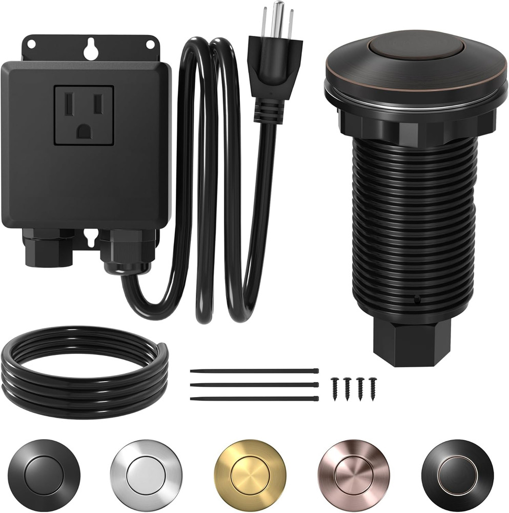 Garbage Disposal Air Switch Kit Waterproof Garbage Disposal Button Kit with Long