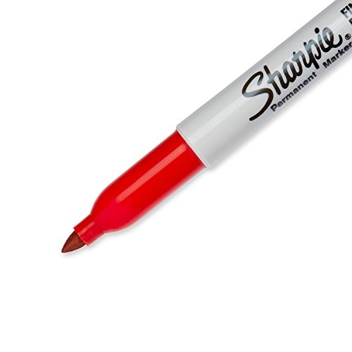 Sharpie Permanent Markers Fine Tip Black Red 2 Pack Quick Drying Ink