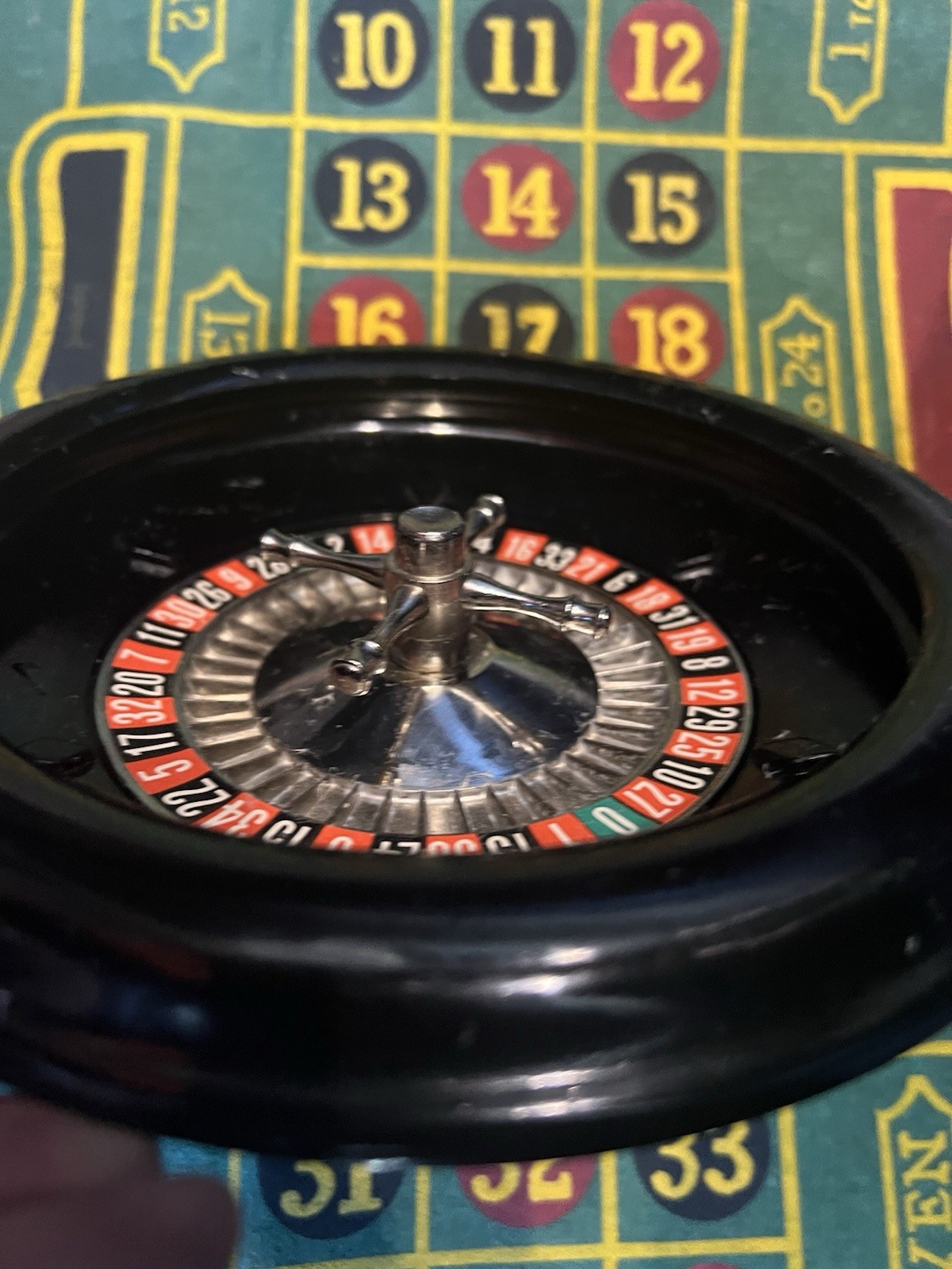 Vintage TONY Roulette Wheel Made In USA Metal Spin Plate Casino Tabletop Game