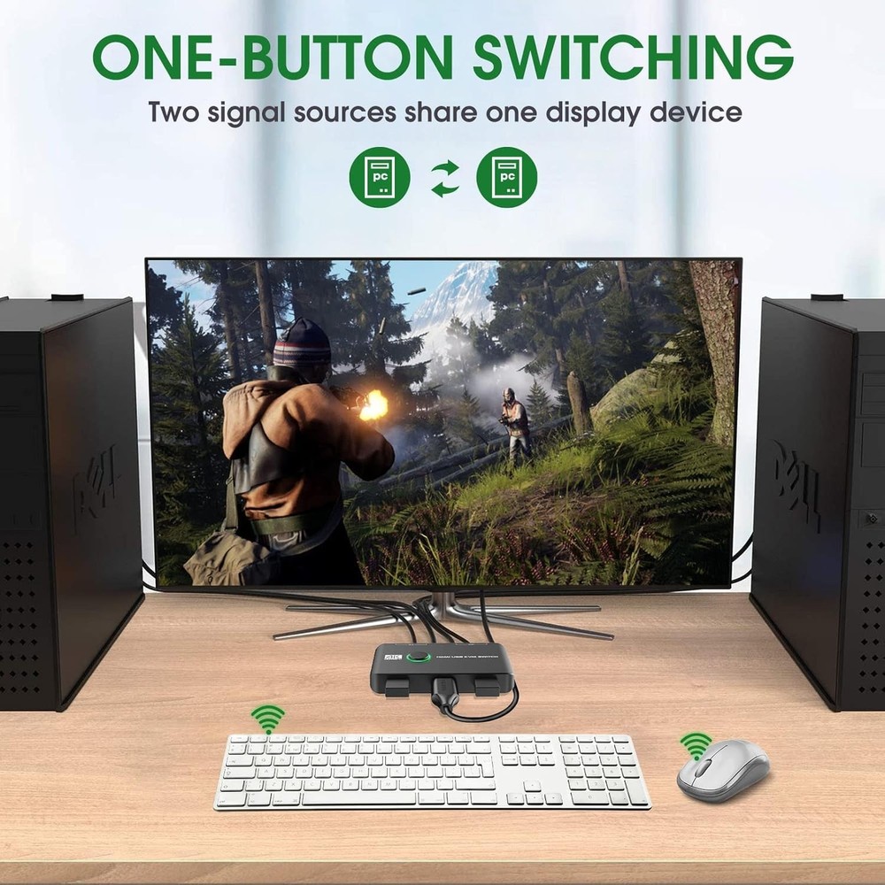 High-Performance 4K KVM Switcher - HDMI & USB for Seamless Device Sharing