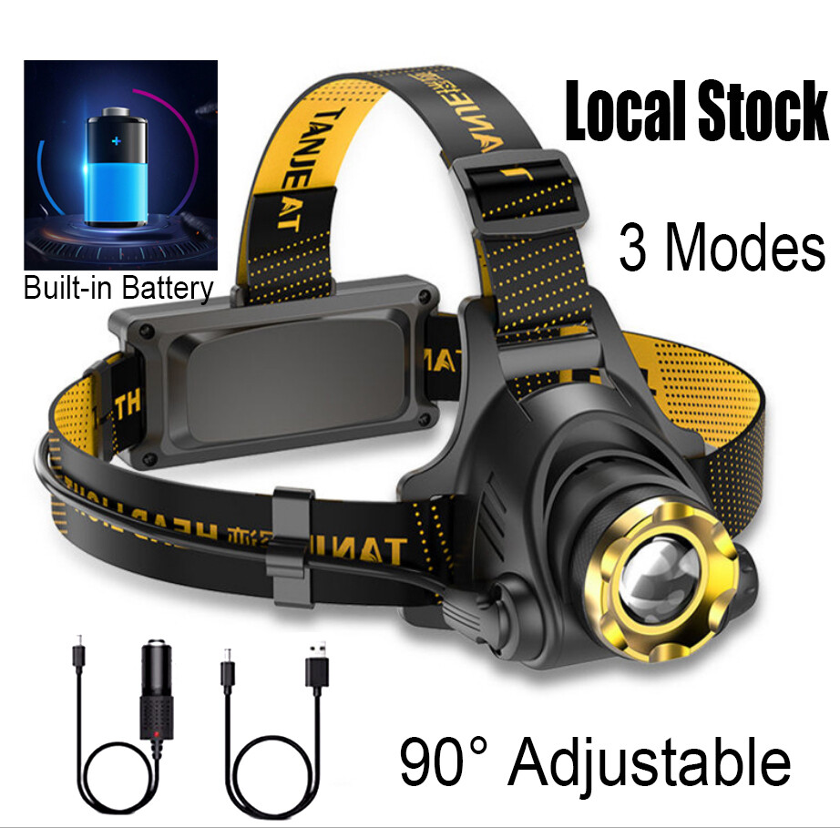3 pack USB Rechargeable Headlight LED Headlamp Camping Head Torch Flashlight
