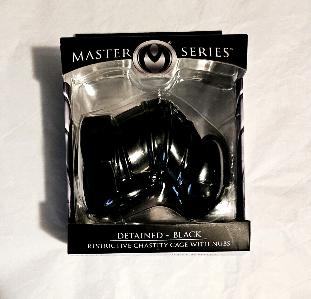 Master Series Detained - Black Restrictive Chastity Cage