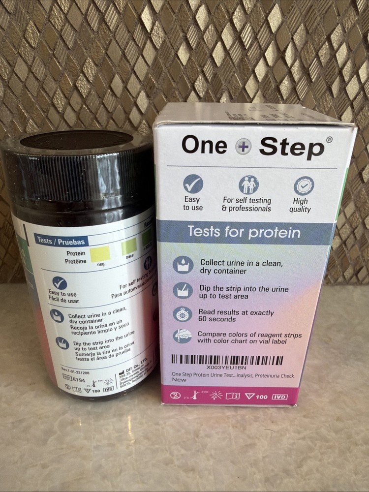 One Step Protein Urine Testing Kit, 100 Test Strips, Quick, Accurate...