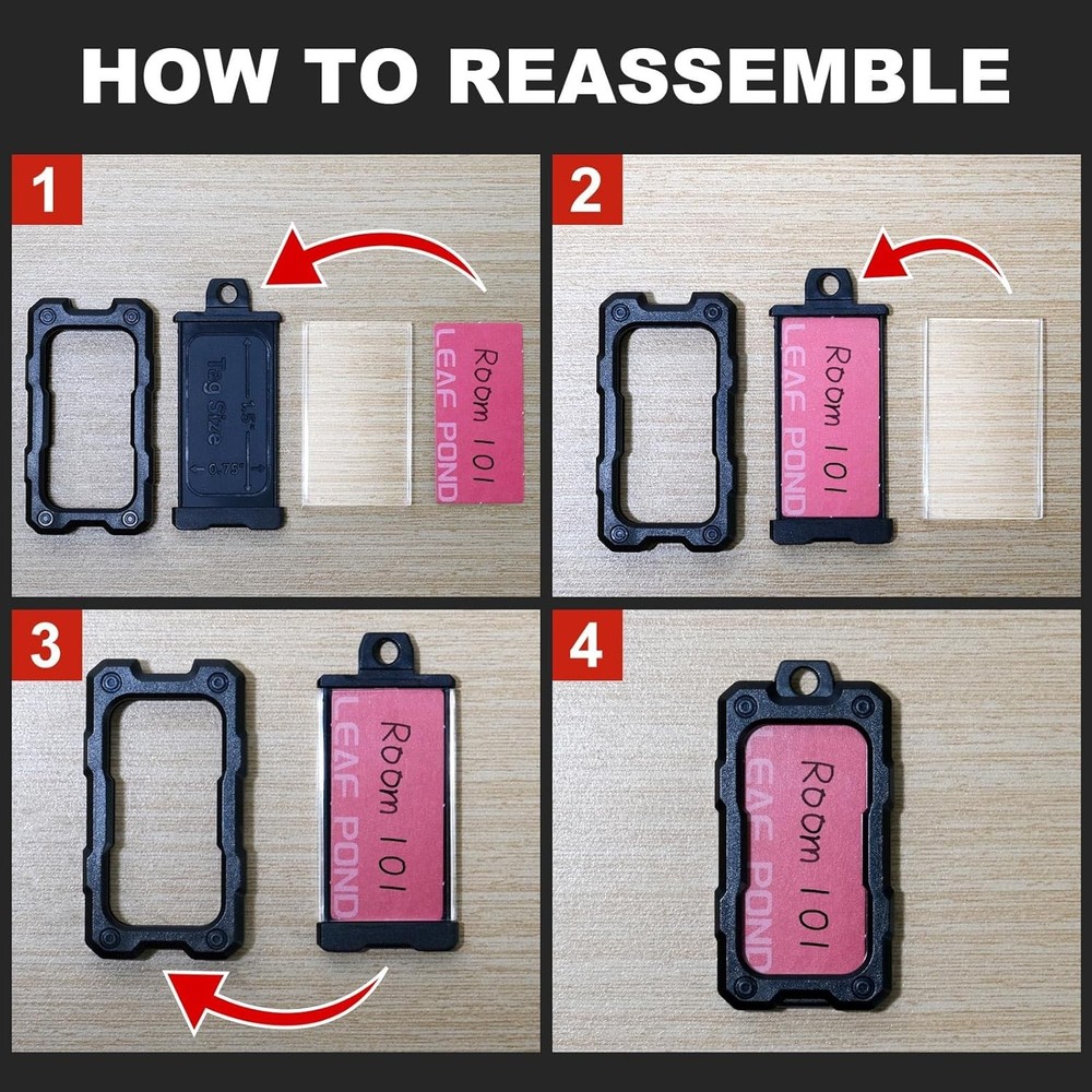 16 Pack Solid Plastic Key Tags with Rings, Heavy Duty Bulk Keychain Identifiers,