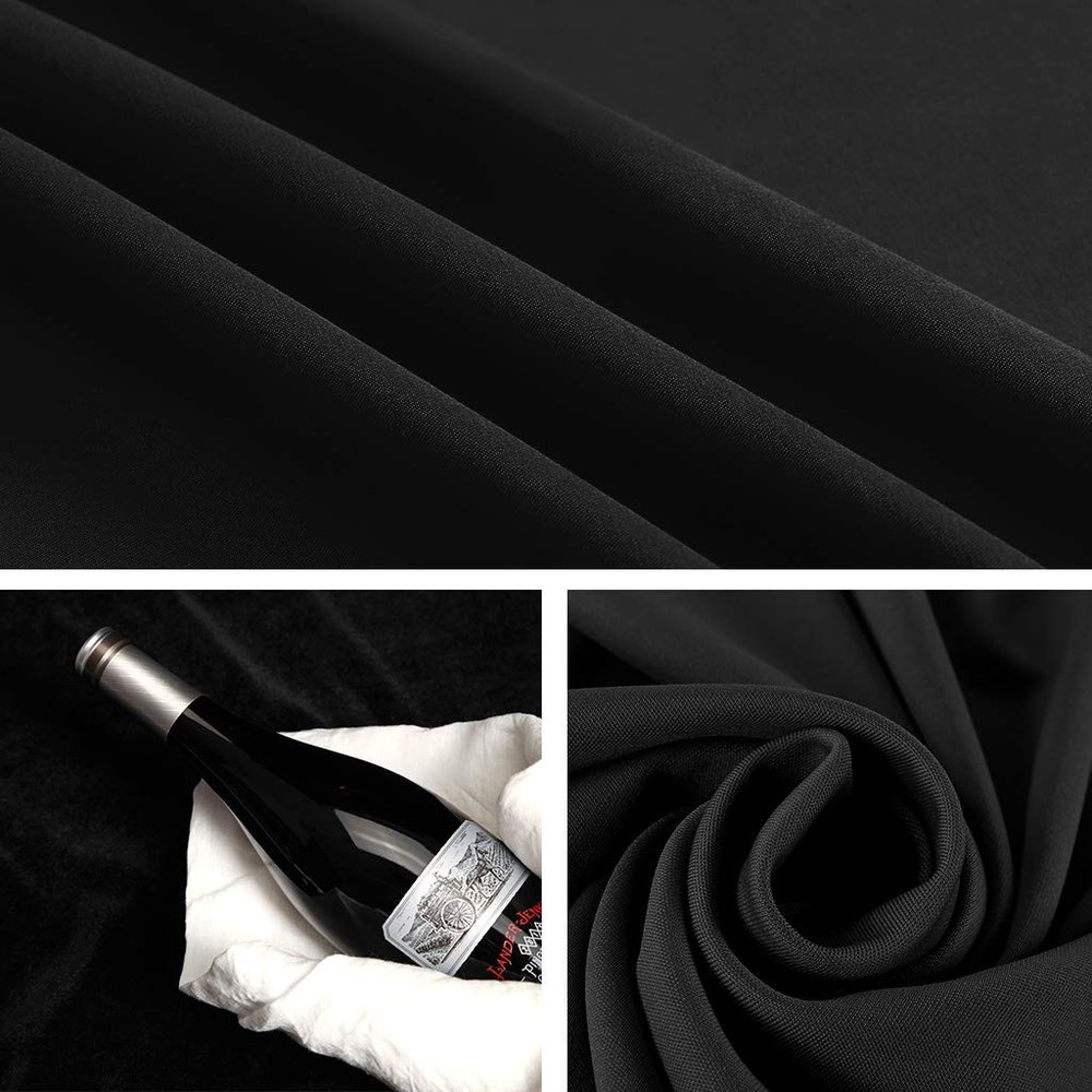 5x7ft Black Backdrop Background for Photography, High Density Polyester Fabric B