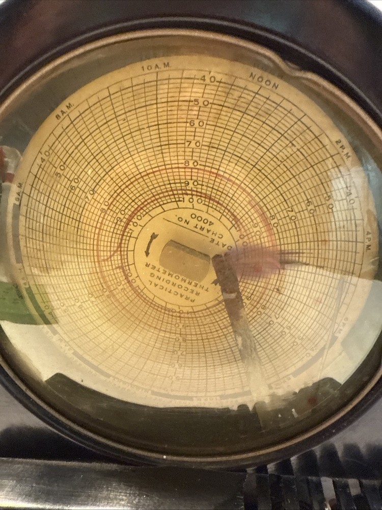 Bacharach Tempscribe Temperature Chart Recorder Plus 100 Charts And Case
