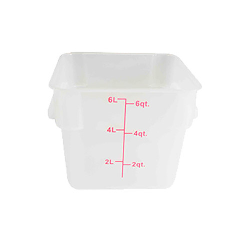 Thunder Group 6 Qt Square Translucent Polypropylene Food Storage Container