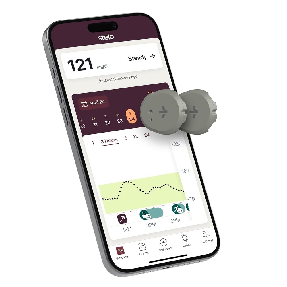 Stelo Glucose Biosensor by Dexcom CGM 2-Pack – 24/7 Glucose Tracking