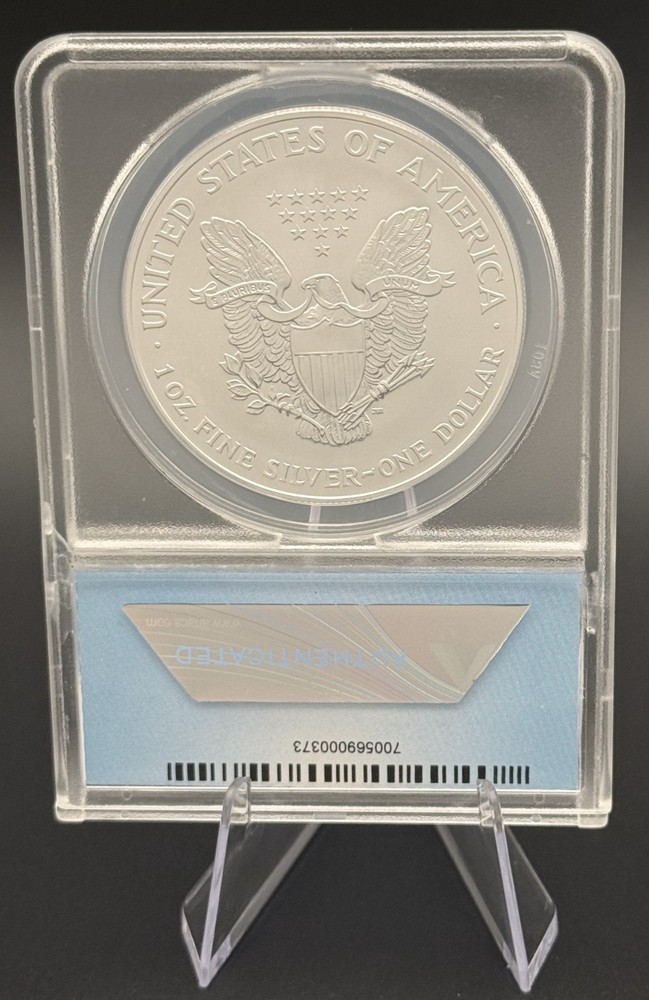 2001 $1 Silver Eagle MS70 ANACS CERT (AO)