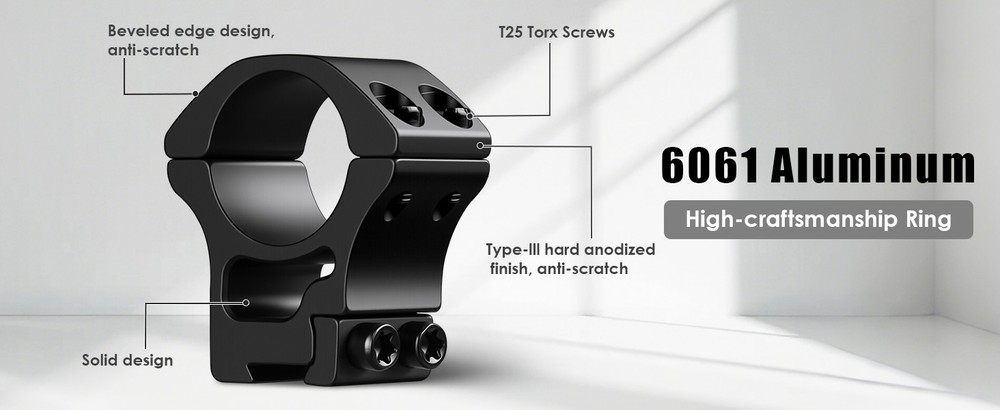 2Pieces 30mm Diameter See-through Scope Rings Includes Four additilonal screws