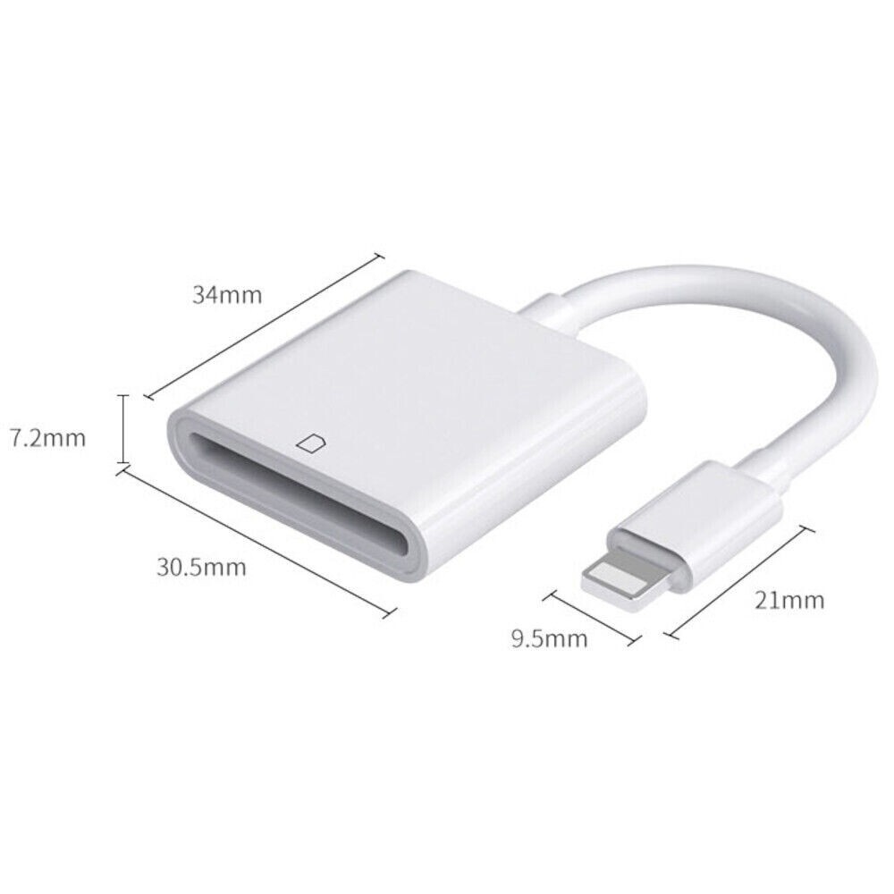 2PACK For iPhone SD Card Adapter Camera Reader for iPad iPhone