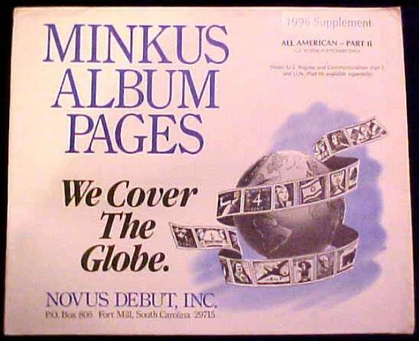 1996 Minkus All American Part 2 Supplement Pages -- New Old Stock